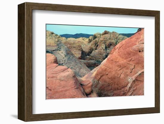 Buttes and rocks, White Domes Area, Valley of Fire State Park, Nevada, USA-Michel Hersen-Framed Photographic Print