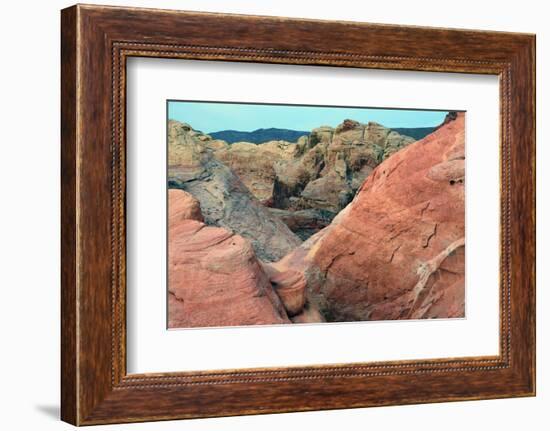 Buttes and rocks, White Domes Area, Valley of Fire State Park, Nevada, USA-Michel Hersen-Framed Photographic Print