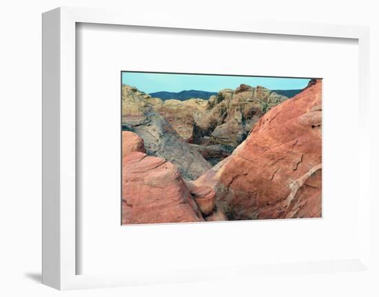 Buttes and rocks, White Domes Area, Valley of Fire State Park, Nevada, USA-Michel Hersen-Framed Photographic Print