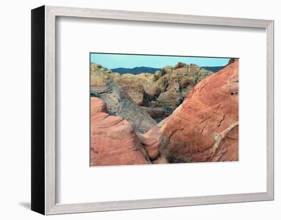 Buttes and rocks, White Domes Area, Valley of Fire State Park, Nevada, USA-Michel Hersen-Framed Photographic Print
