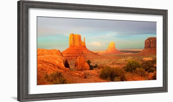 Buttes Rock Formations at Monument Valley, Utah-Arizona Border, USA-null-Framed Photographic Print