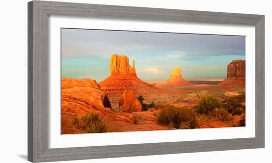 Buttes Rock Formations at Monument Valley, Utah-Arizona Border, USA-null-Framed Photographic Print