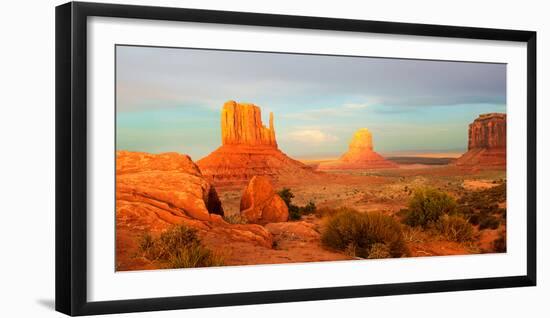 Buttes Rock Formations at Monument Valley, Utah-Arizona Border, USA-null-Framed Photographic Print