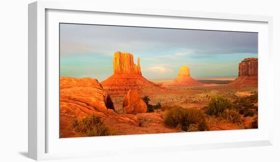 Buttes Rock Formations at Monument Valley, Utah-Arizona Border, USA-null-Framed Photographic Print