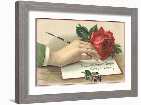 Button's Raven Gloss Shoe Dressing Trade Card-null-Framed Giclee Print