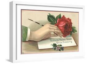 Button's Raven Gloss Shoe Dressing Trade Card-null-Framed Giclee Print