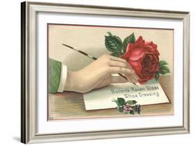 Button's Raven Gloss Shoe Dressing Trade Card-null-Framed Giclee Print