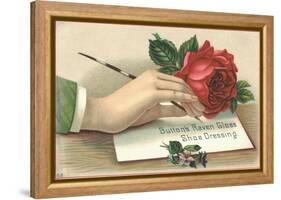 Button's Raven Gloss Shoe Dressing Trade Card-null-Framed Premier Image Canvas