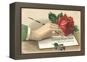 Button's Raven Gloss Shoe Dressing Trade Card-null-Framed Premier Image Canvas
