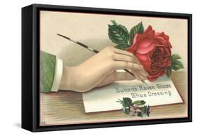 Button's Raven Gloss Shoe Dressing Trade Card-null-Framed Premier Image Canvas