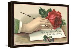 Button's Raven Gloss Shoe Dressing Trade Card-null-Framed Premier Image Canvas