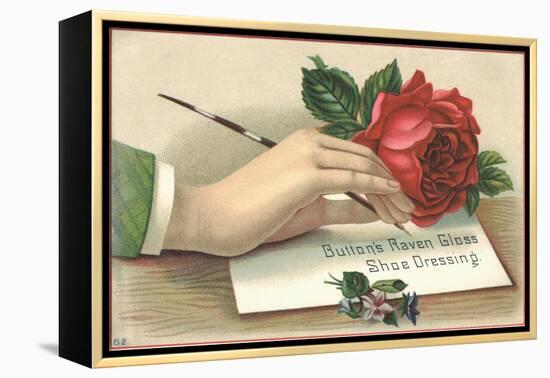 Button's Raven Gloss Shoe Dressing Trade Card-null-Framed Premier Image Canvas