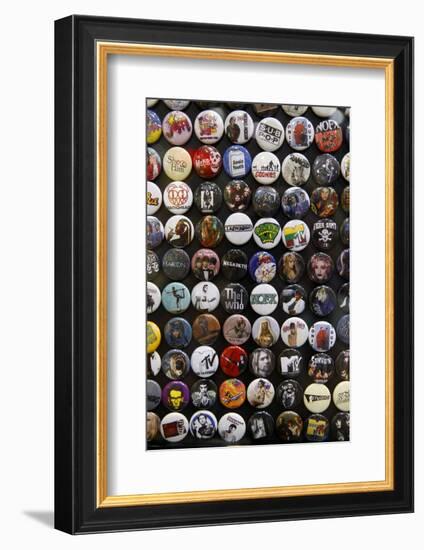 Buttons at Amoeba Music Store, Hollywood, Los Angeles, California, USA-Kymri Wilt-Framed Photographic Print