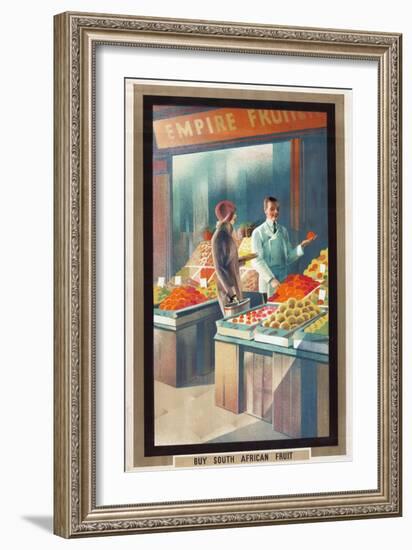 Buy South African Fruit, from the Series 'Empire Buying Makes Busy Factories', 1930-Austin Cooper-Framed Giclee Print