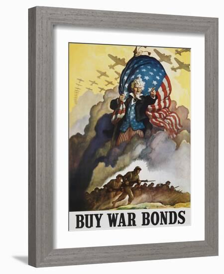 Buy War Bonds Poster-null-Framed Giclee Print