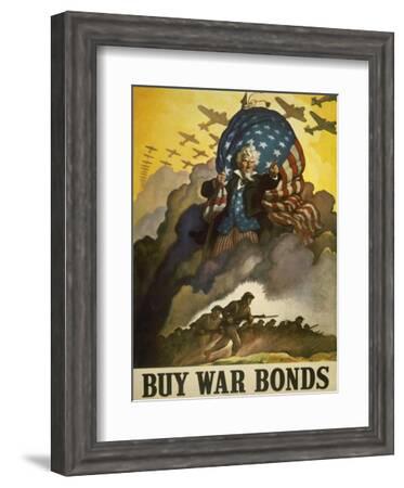 Uncle Sam “Buy War Bonds” 1942 Vintage Style World War 2 Poster 18x24 