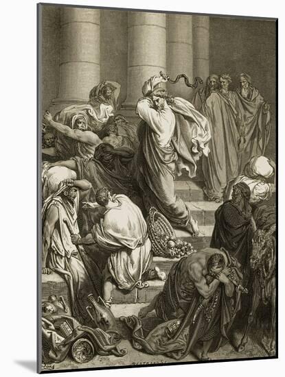 Buyers and Sellers Driven Out of the Temple-Gustave Doré-Mounted Giclee Print