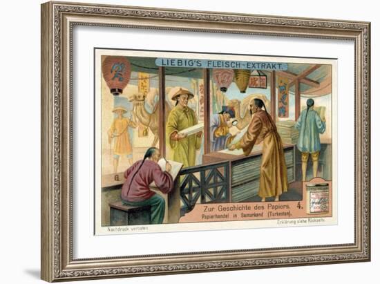 Buying and Selling Paper in Samarkand, Turkestan-null-Framed Giclee Print