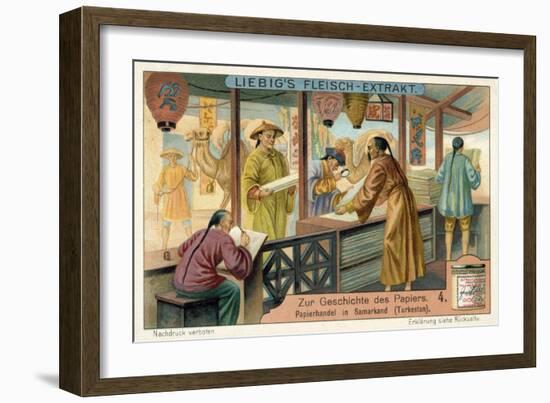 Buying and Selling Paper in Samarkand, Turkestan-null-Framed Giclee Print