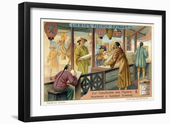 Buying and Selling Paper in Samarkand, Turkestan-null-Framed Giclee Print