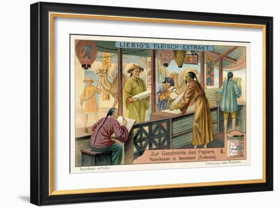 Buying and Selling Paper in Samarkand, Turkestan-null-Framed Giclee Print