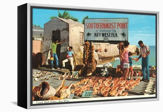 Buying Conch Shells in Key West-null-Framed Stretched Canvas