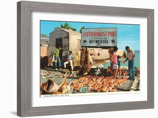 Buying Conch Shells in Key West-null-Framed Art Print
