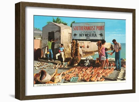 Buying Conch Shells in Key West-null-Framed Art Print