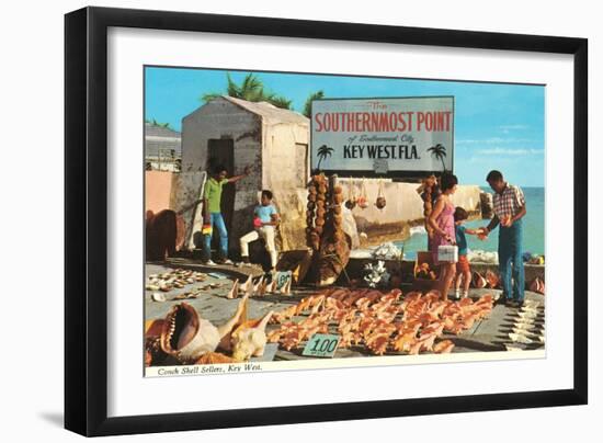 Buying Conch Shells in Key West-null-Framed Art Print