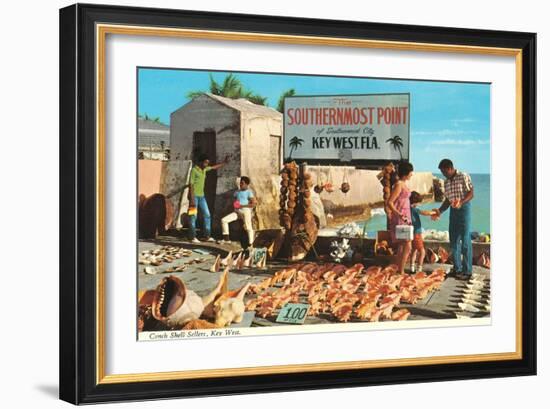 Buying Conch Shells in Key West-null-Framed Art Print