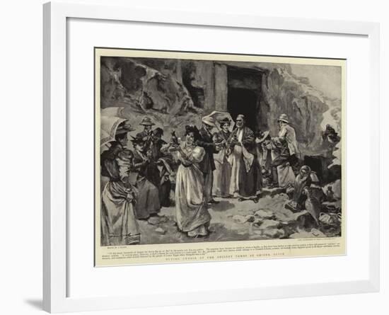 Buying Curios at the Ancient Tombs at Ghizeh, Egypt-null-Framed Giclee Print