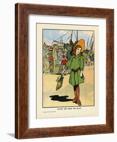 Buying Fish from Boats-Charles Robinson-Framed Art Print