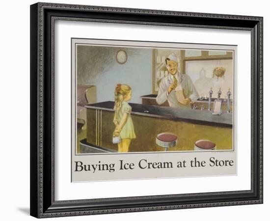 Buying Ice Cream at the Store Poster-null-Framed Giclee Print