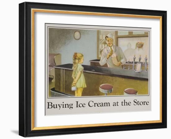 Buying Ice Cream at the Store Poster-null-Framed Giclee Print