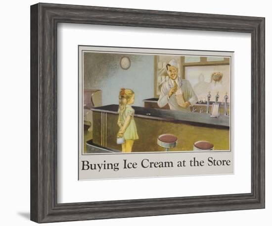 Buying Ice Cream at the Store Poster-null-Framed Giclee Print