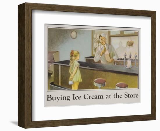 Buying Ice Cream at the Store Poster-null-Framed Giclee Print