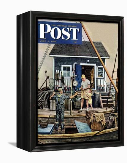 "Buying Lobsters," Saturday Evening Post Cover, July 2, 1949-Stevan Dohanos-Framed Premier Image Canvas