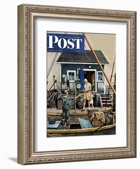 "Buying Lobsters," Saturday Evening Post Cover, July 2, 1949-Stevan Dohanos-Framed Giclee Print