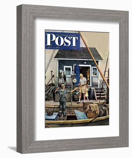 "Buying Lobsters," Saturday Evening Post Cover, July 2, 1949-Stevan Dohanos-Framed Giclee Print