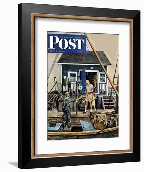 "Buying Lobsters," Saturday Evening Post Cover, July 2, 1949-Stevan Dohanos-Framed Giclee Print
