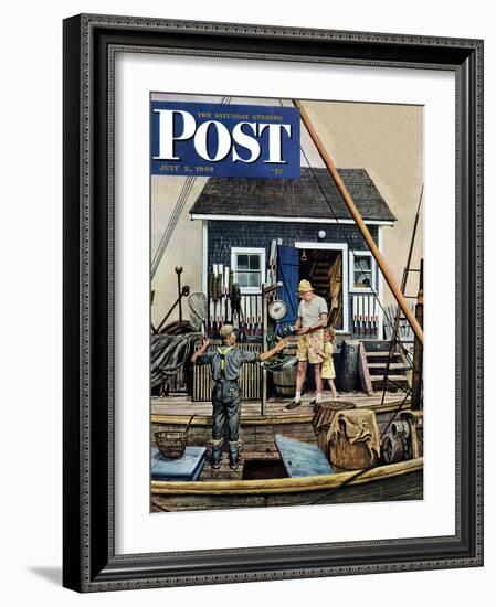 "Buying Lobsters," Saturday Evening Post Cover, July 2, 1949-Stevan Dohanos-Framed Giclee Print