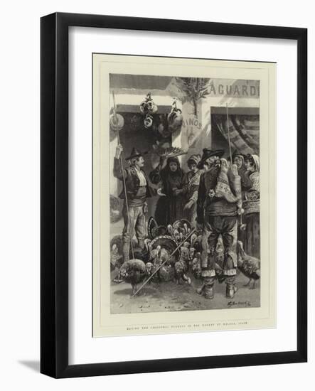 Buying the Christmas Turkeys in the Market at Malaga, Spain-Edwin Buckman-Framed Giclee Print