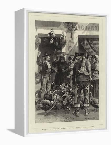 Buying the Christmas Turkeys in the Market at Malaga, Spain-Edwin Buckman-Framed Premier Image Canvas