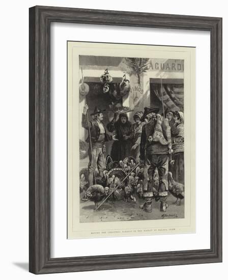 Buying the Christmas Turkeys in the Market at Malaga, Spain-Edwin Buckman-Framed Premium Giclee Print