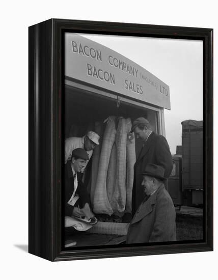 Buying Wholesale Meat from a Danish Bacon Company Lorry, Barnsley, South Yorkshire, 1961-Michael Walters-Framed Premier Image Canvas