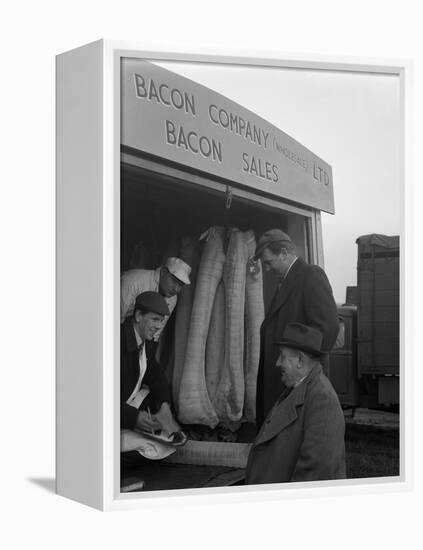 Buying Wholesale Meat from a Danish Bacon Company Lorry, Barnsley, South Yorkshire, 1961-Michael Walters-Framed Premier Image Canvas