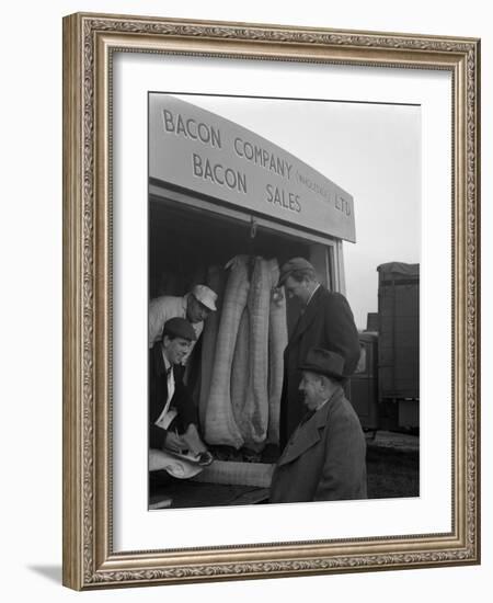 Buying Wholesale Meat from a Danish Bacon Company Lorry, Barnsley, South Yorkshire, 1961-Michael Walters-Framed Photographic Print