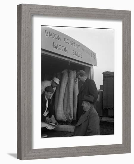 Buying Wholesale Meat from a Danish Bacon Company Lorry, Barnsley, South Yorkshire, 1961-Michael Walters-Framed Photographic Print