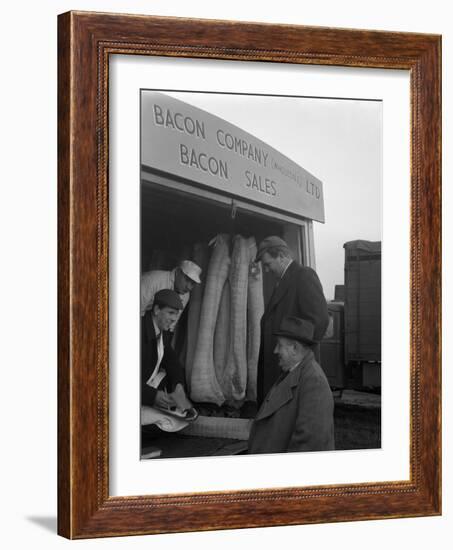 Buying Wholesale Meat from a Danish Bacon Company Lorry, Barnsley, South Yorkshire, 1961-Michael Walters-Framed Photographic Print