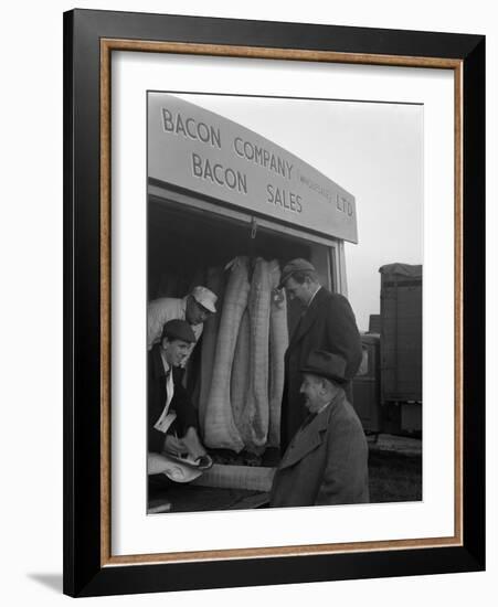 Buying Wholesale Meat from a Danish Bacon Company Lorry, Barnsley, South Yorkshire, 1961-Michael Walters-Framed Photographic Print